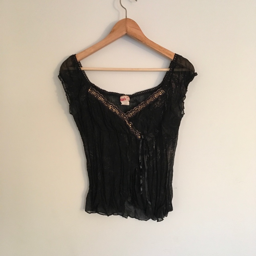 Black and Gold Blouse Size Large